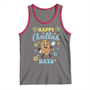 Funny Hanukkah Food Lover Gift Tank Top Happy Challah Days TS12 Deep Heather Red Print Your Wear