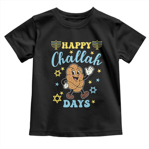 Funny Hanukkah Food Lover Gift Toddler T Shirt Happy Challah Days TS12 Black Print Your Wear