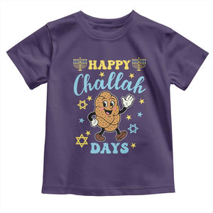 Funny Hanukkah Food Lover Gift Toddler T Shirt Happy Challah Days TS12 Purple Print Your Wear