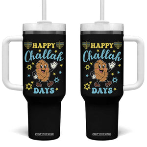 Funny Hanukkah Food Lover Gift Tumbler With Handle Happy Challah Days TS12 One Size: 40 oz Black Print Your Wear