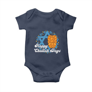 Hanukkah Challah Baby Onesie Happy Challah Days Star Of David Gift TS12 Navy Print Your Wear
