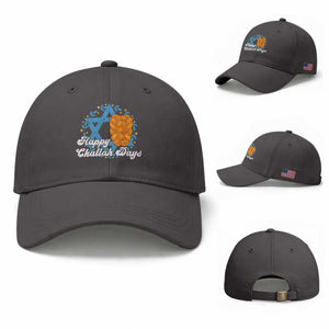 Hanukkah Challah Baseball Cap Happy Challah Days Star Of David Gift TS12 Baseball Cap Universal Fit Dark Gray Print Your Wear