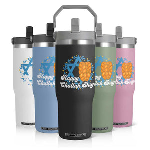 Hanukkah Challah Flip Straw Tumbler Happy Challah Days Star Of David Gift TS12 Print Your Wear