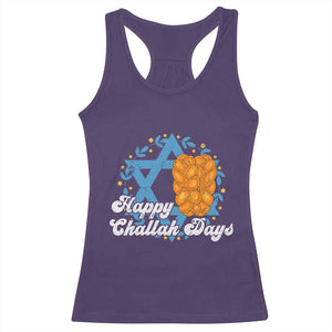 Hanukkah Challah Racerback Tank Top Happy Challah Days Star Of David Gift TS12 Purple Print Your Wear