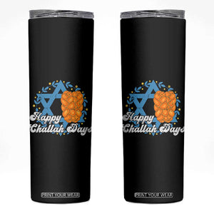 Hanukkah Challah Skinny Tumbler Happy Challah Days Star Of David Gift TS12 Black Print Your Wear