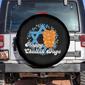 Hanukkah Challah Spare Tire Cover Happy Challah Days Star Of David Gift TS12 No hole Black Print Your Wear