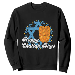 Hanukkah Challah Sweatshirt Happy Challah Days Star Of David Gift TS12 Black Print Your Wear