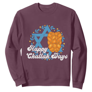 Hanukkah Challah Sweatshirt Happy Challah Days Star Of David Gift TS12 Maroon Print Your Wear