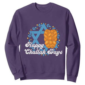 Hanukkah Challah Sweatshirt Happy Challah Days Star Of David Gift TS12 Purple Print Your Wear