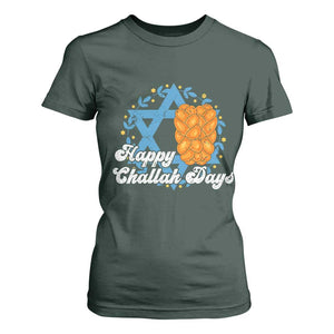 Hanukkah Challah T Shirt For Women Happy Challah Days Star Of David Gift TS12 Dark Forest Green Print Your Wear