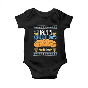 Happy Challah Days Baby Onesie Ugly Hanukkah Food Lover Gift TS12 Black Print Your Wear