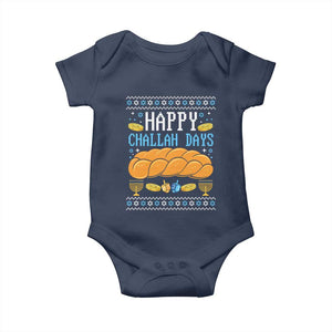 Happy Challah Days Baby Onesie Ugly Hanukkah Food Lover Gift TS12 Navy Print Your Wear