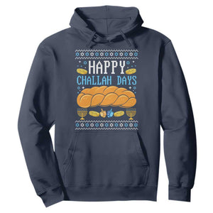 Happy Challah Days Hoodie Ugly Hanukkah Food Lover Gift TS12 Navy Print Your Wear