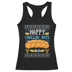 Happy Challah Days Racerback Tank Top Ugly Hanukkah Food Lover Gift TS12 Black Print Your Wear