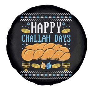 Happy Challah Days Spare Tire Cover Ugly Hanukkah Food Lover Gift - Print Your Wear