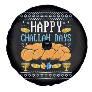 Happy Challah Days Spare Tire Cover Ugly Hanukkah Food Lover Gift - Print Your Wear