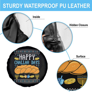Happy Challah Days Spare Tire Cover Ugly Hanukkah Food Lover Gift TS12 Print Your Wear