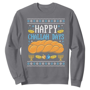 Happy Challah Days Sweatshirt Ugly Hanukkah Food Lover Gift TS12 Charcoal Print Your Wear
