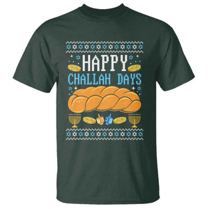 Happy Challah Days T Shirt Ugly Hanukkah Food Lover Gift TS12 Dark Forest Green Print Your Wear