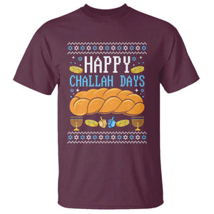 Happy Challah Days T Shirt Ugly Hanukkah Food Lover Gift TS12 Maroon Print Your Wear