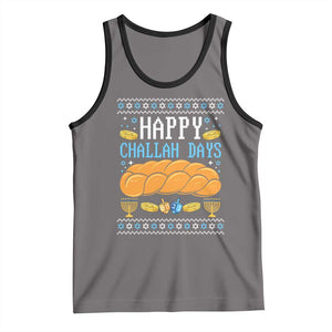 Happy Challah Days Tank Top Ugly Hanukkah Food Lover Gift TS12 Deep Heather Black Print Your Wear