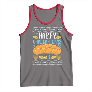 Happy Challah Days Tank Top Ugly Hanukkah Food Lover Gift TS12 Deep Heather Red Print Your Wear