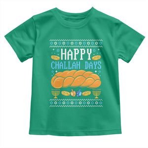 Happy Challah Days Toddler T Shirt Ugly Hanukkah Food Lover Gift TS12 Irish Green Print Your Wear