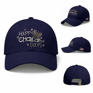 Funny Hanukkah Festival Of Lights Baseball Cap Happy Challah Days TS12 Baseball Cap Universal Fit Dark Blue Print Your Wear