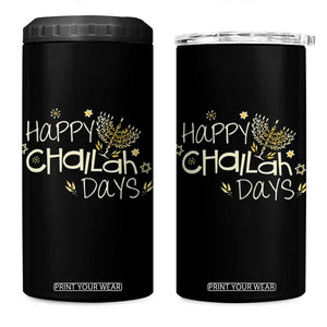 Funny Hanukkah Festival Of Lights 4 in 1 Can Cooler Tumbler Happy Challah Days TS12 One Size: 16 oz Black Print Your Wear