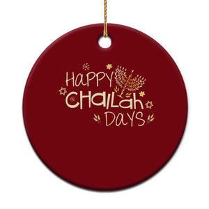 Funny Hanukkah Festival Of Lights Ceramic Ornament Happy Challah Days TS12 1pc Red Print Your Wear