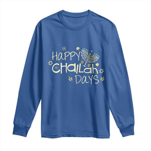 Funny Hanukkah Festival Of Lights Long Sleeve Shirt Happy Challah Days TS12 Royal Blue Print Your Wear