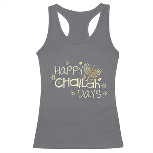 Funny Hanukkah Festival Of Lights Racerback Tank Top Happy Challah Days TS12 Charcoal Print Your Wear