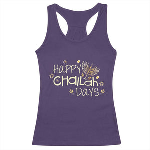 Funny Hanukkah Festival Of Lights Racerback Tank Top Happy Challah Days TS12 Purple Print Your Wear