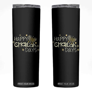Funny Hanukkah Festival Of Lights Skinny Tumbler Happy Challah Days TS12 Black Print Your Wear