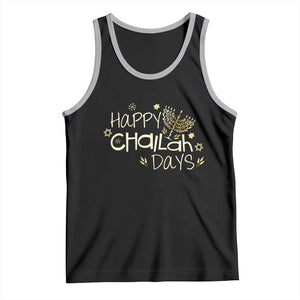 Funny Hanukkah Festival Of Lights Tank Top Happy Challah Days TS12 Black Athletic Heather Print Your Wear