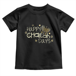 Funny Hanukkah Festival Of Lights Toddler T Shirt Happy Challah Days TS12 Black Print Your Wear