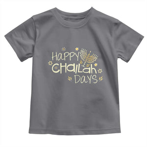 Funny Hanukkah Festival Of Lights Toddler T Shirt Happy Challah Days TS12 Charcoal Print Your Wear