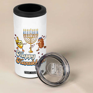 Funny Hanukkah 4 in 1 Can Cooler Tumbler Dab Dreidel Menorah Challah Gift TS12 Print Your Wear