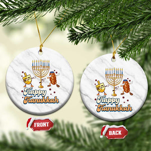 Funny Hanukkah Ceramic Ornament Dab Dreidel Menorah Challah Gift TS12 1pc White Marble Print Your Wear