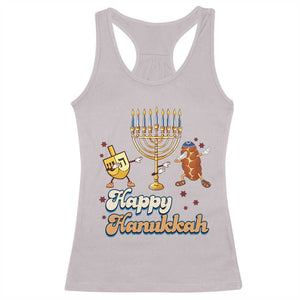 Funny Hanukkah Racerback Tank Top Dab Dreidel Menorah Challah Gift TS12 Ice Gray Print Your Wear