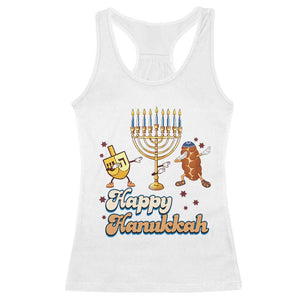 Funny Hanukkah Racerback Tank Top Dab Dreidel Menorah Challah Gift TS12 White Print Your Wear