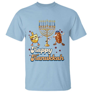 Funny Hanukkah T Shirt Dab Dreidel Menorah Challah Gift TS12 Light Blue Print Your Wear