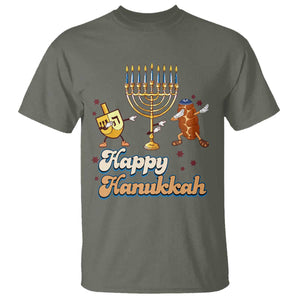 Funny Hanukkah T Shirt Dab Dreidel Menorah Challah Gift TS12 Military Green Print Your Wear