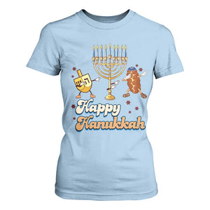 Funny Hanukkah T Shirt For Women Dab Dreidel Menorah Challah Gift TS12 Light Blue Print Your Wear