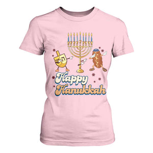 Funny Hanukkah T Shirt For Women Dab Dreidel Menorah Challah Gift TS12 Light Pink Print Your Wear