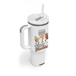 Funny Hanukkah Tumbler With Handle Dab Dreidel Menorah Challah Gift TS12 Print Your Wear