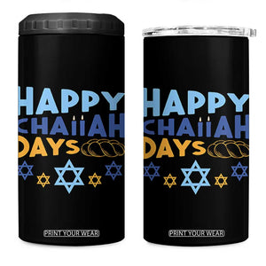 Happy Challah Days 4 in 1 Can Cooler Tumbler Hanukkah Holiday Gift TS12 One Size: 16 oz Black Print Your Wear