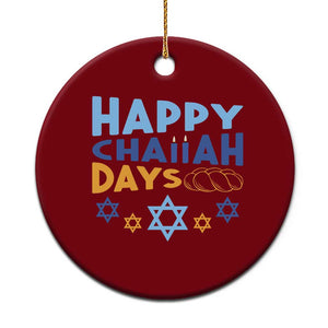 Happy Challah Days Ceramic Ornament Hanukkah Holiday Gift TS12 1pc Red Print Your Wear