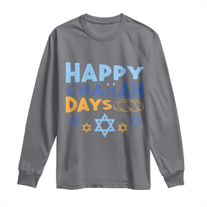 Happy Challah Days Long Sleeve Shirt Hanukkah Holiday Gift TS12 Charcoal Print Your Wear