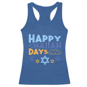 Happy Challah Days Racerback Tank Top Hanukkah Holiday Gift TS12 Royal Blue Print Your Wear